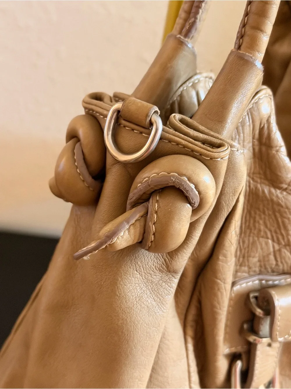 Nardelli  Vintage Leather beige Hobo Shoulder Bag - Casual Everyday Tote